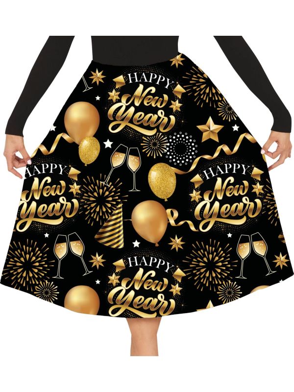 Happy New Year Feestelijke Rok Dames