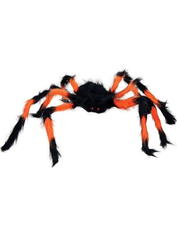 Harige Oranje Zwarte Spin Halloween 75cm