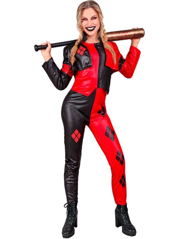 Harlekijn Killer Clown Kostuum Rood Dames