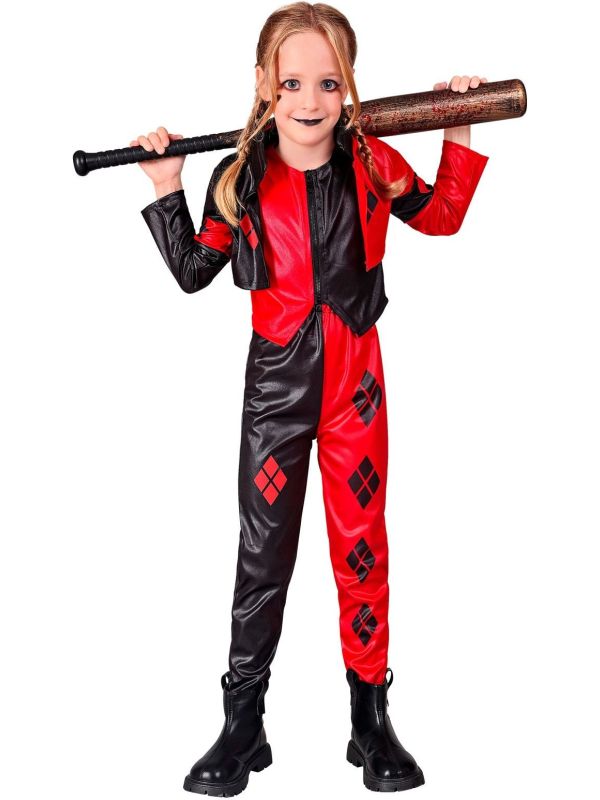 Harlekijn Kostuum Meisjes Zwart Rood