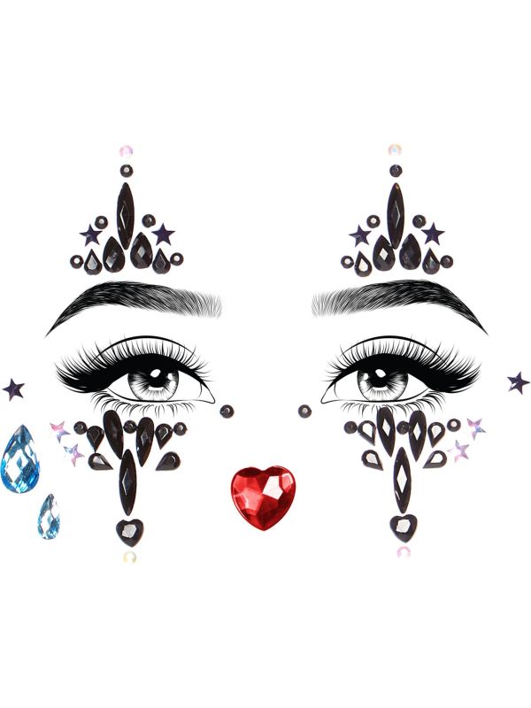 Harlequin Gezicht Jewel Stickers
