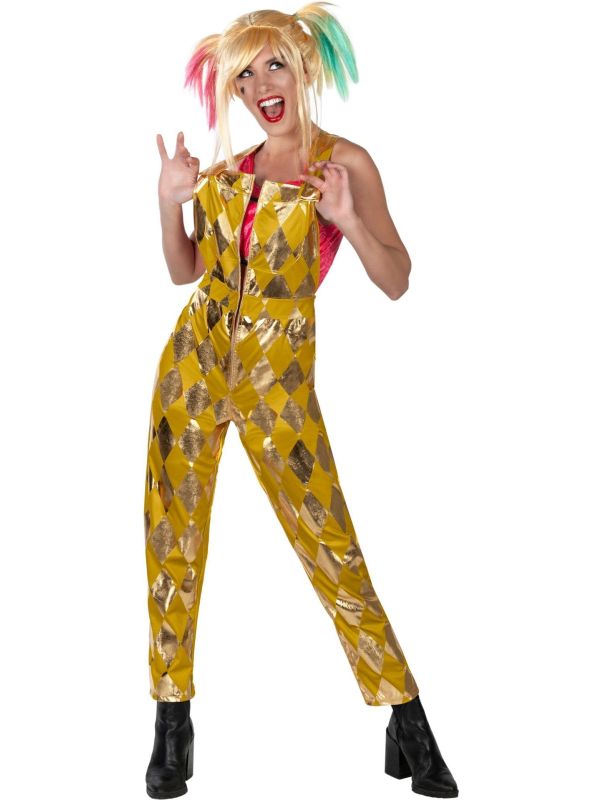 Harley Quinn Birds of Prey Jumpsuit Goud Dames