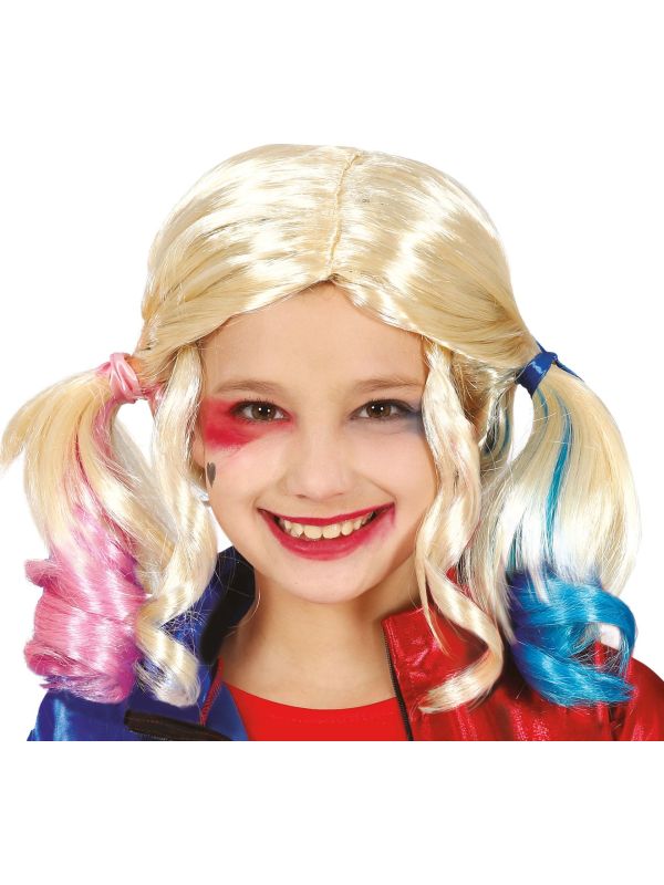 Harley Quinn met Staartjes Pruik Kind