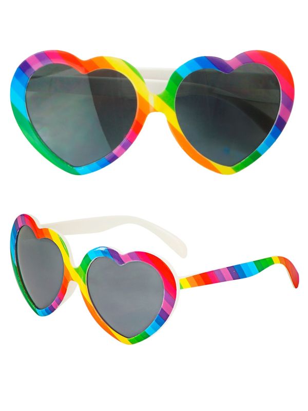 Hartjes Feestbril Regenboog Dames Heren