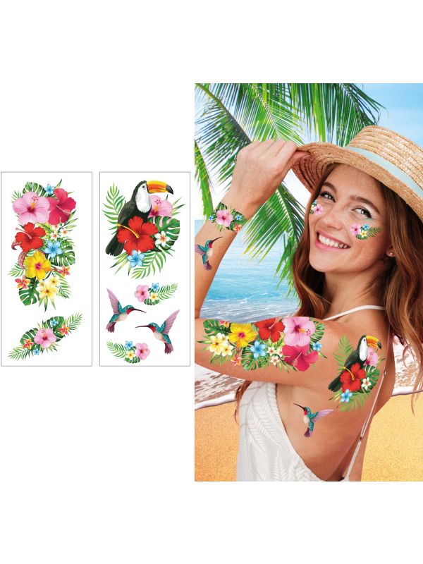 Hawaiiaanse Zomer Tattoos Meerkleurig