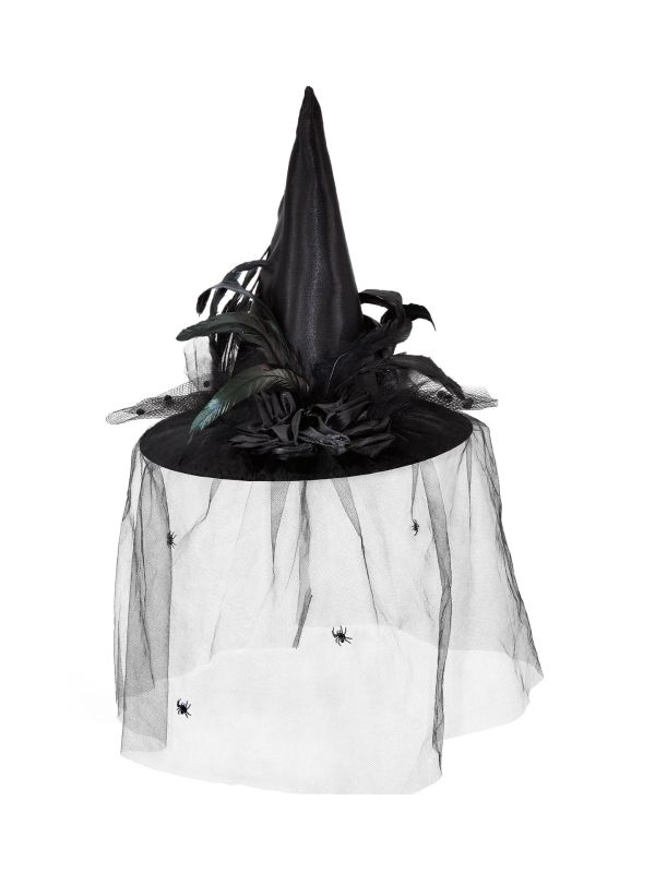 Heksenhoed Zwart Sluier Dames