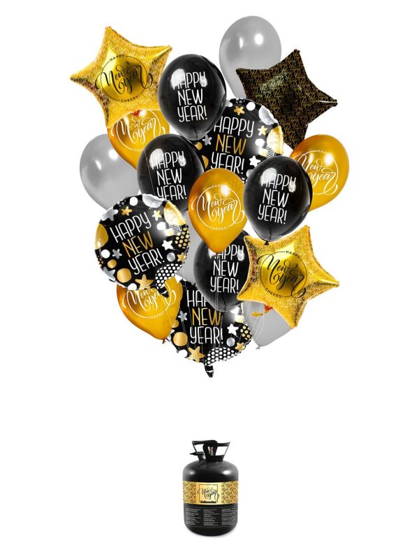 Heliumtank met Happy New Year Ballonnen