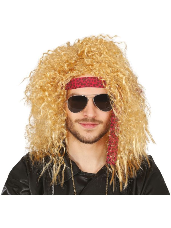 Heren 80's Rockstar Pruik
