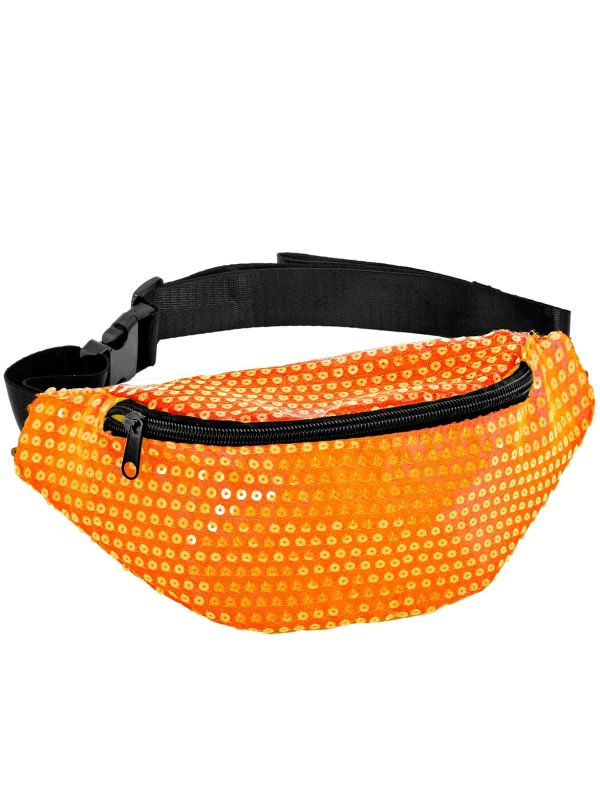 Heuptas Neon Oranje Pailletten Dames Heren