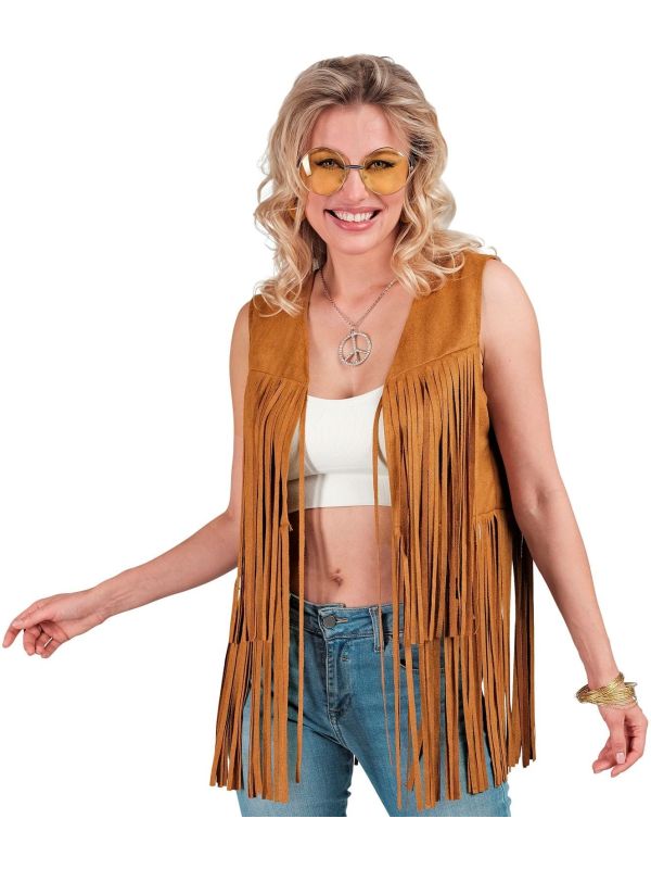 Hippie Gilet Bruin Dames Jaren 60 Cowgirls