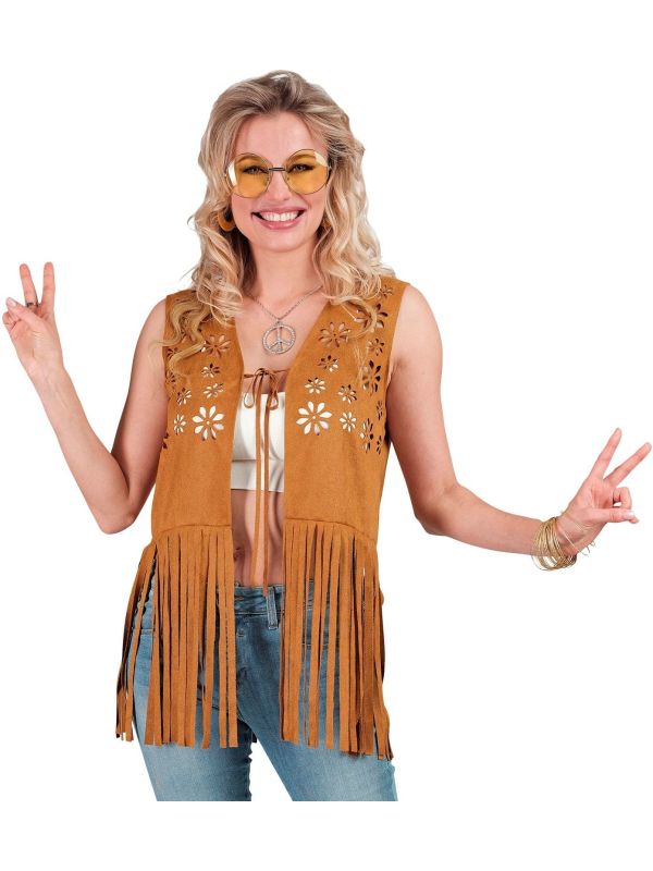 Hippie Gilet Bruin Heren Jaren 60 Festival
