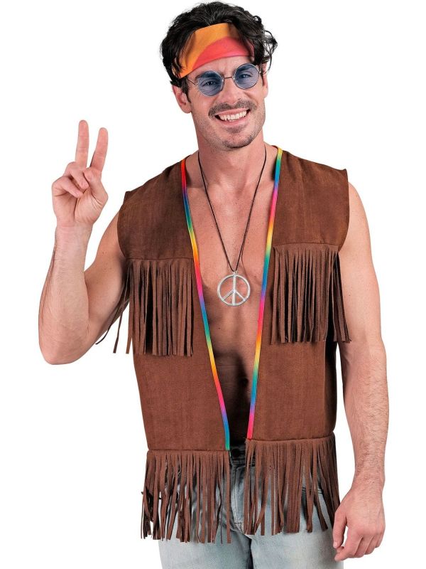 Hippie Gilet Jaren 60 Bruin Heren