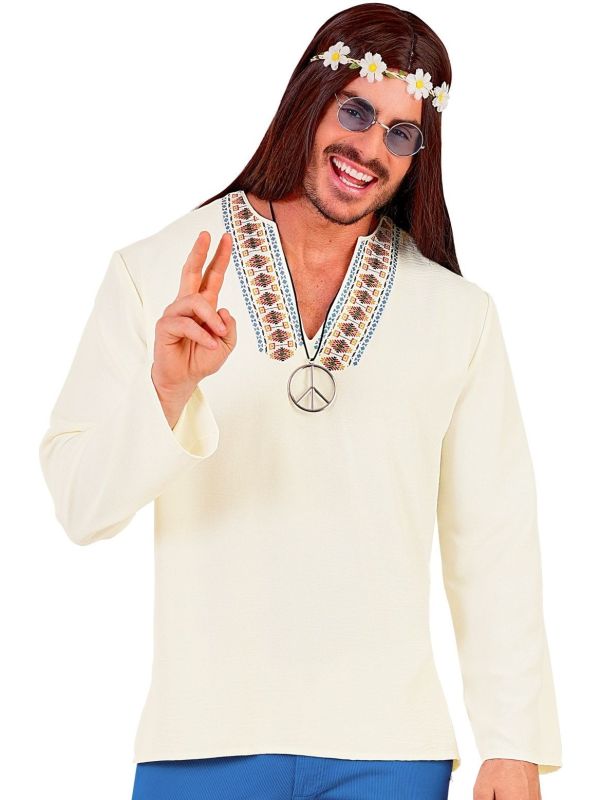 Hippie Overhemd 60s Wit Heren
