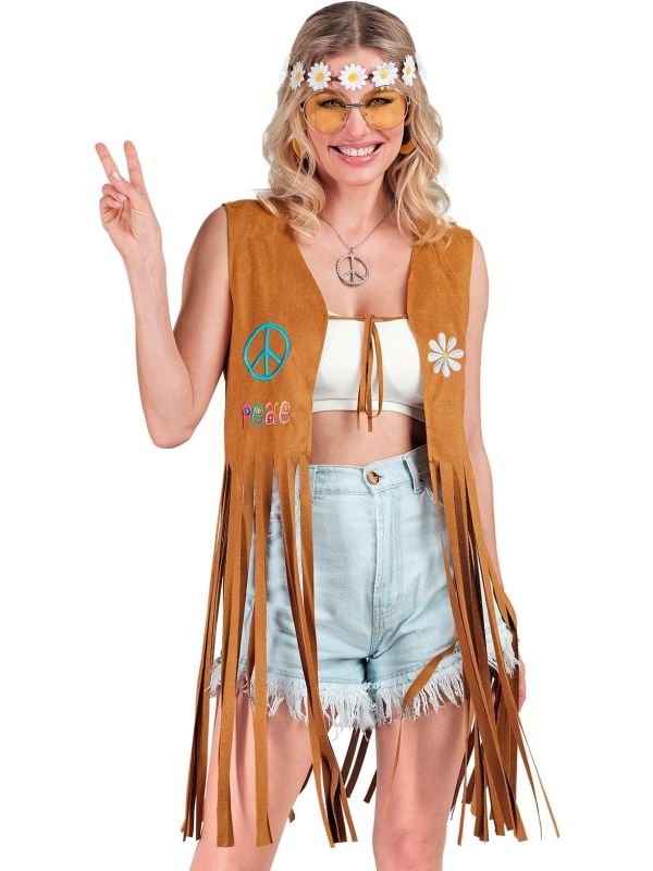Hippie Vestje Dames Bruin