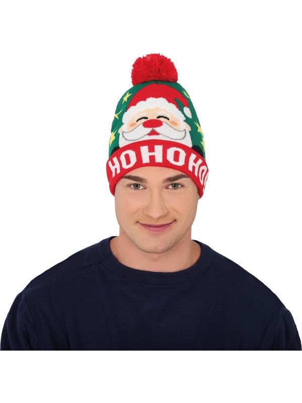 Ho Ho Ho Foute Kerst Muts Brei Effect