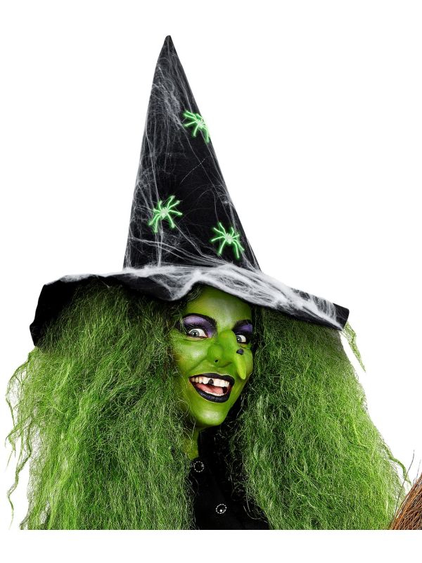 Hoge Luxe Heksenhoed met Spinnen