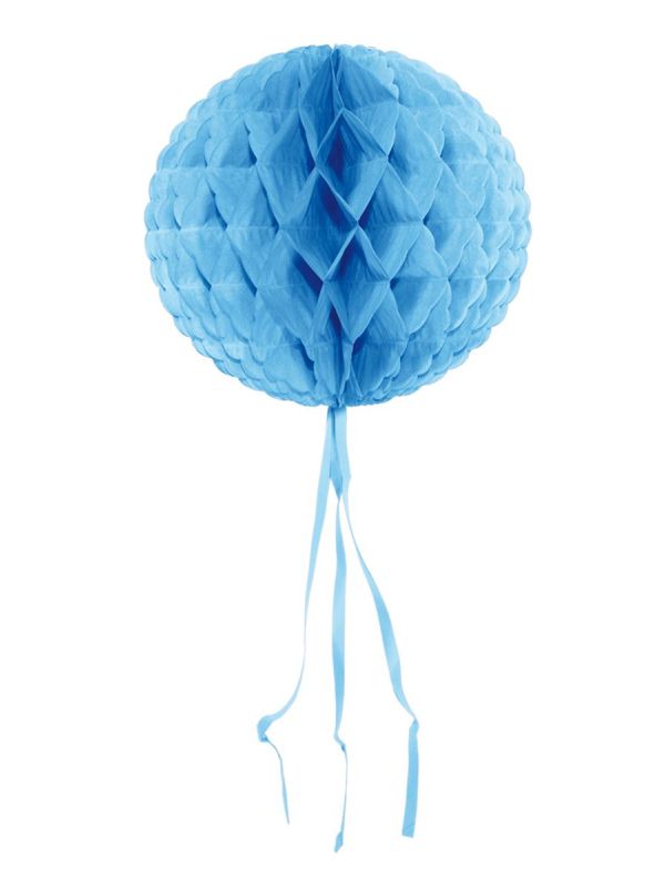 Honingraat Bol Versiering Baby Blauw 30cm