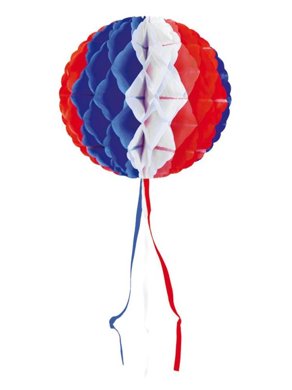 Honingraat Bol Versiering Rood Wit Blauw 30cm