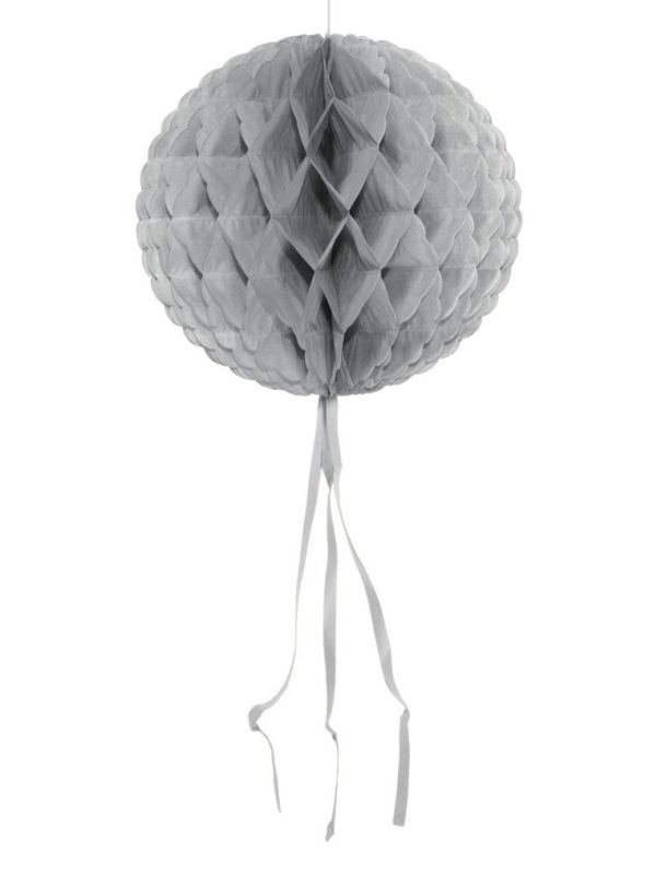 Honingraat Bol Versiering Zilver 30cm