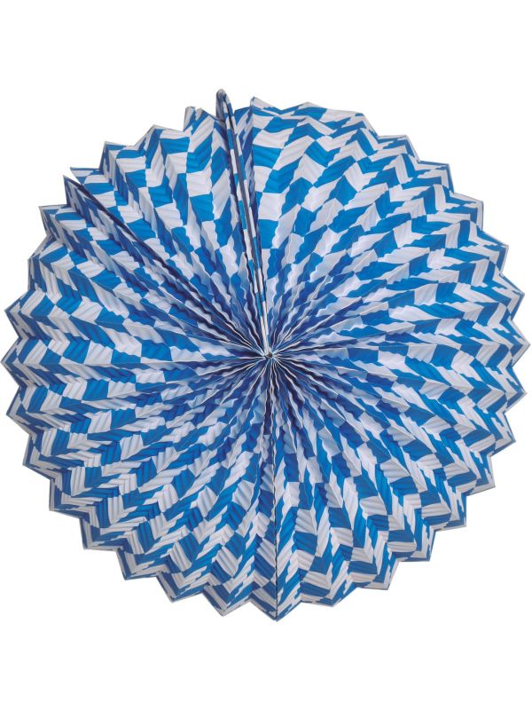 Honingraat Oktoberfest Lantaarn Blauw Wit 25cm