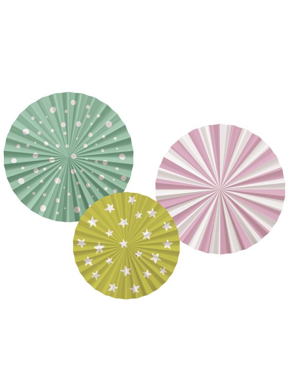 Honingraat Waaiers Pastel Party