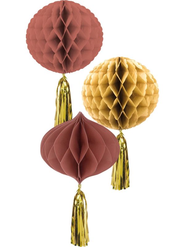 Honingraatballen Goud/Rood