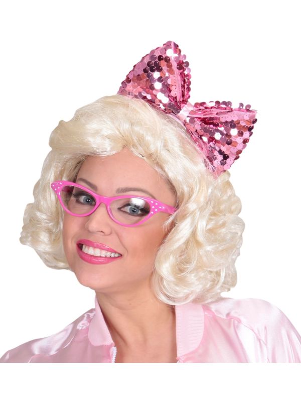 Hoofdband met Roze Pailletten Strik