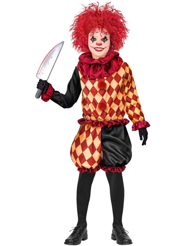 Horror Killer Clown Kostuum Rood Jongens