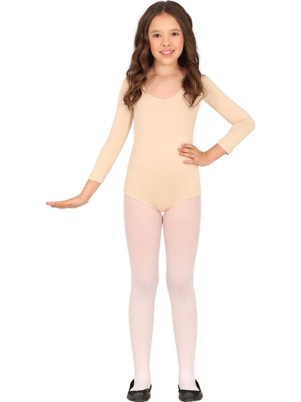 Huidskleur Lange Mouwen Leotard Kind