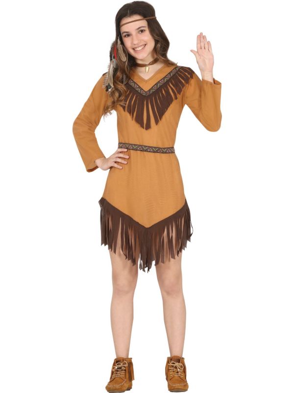 Indianen Jurkje Tiener 14-16 Jaar Bruine Franje