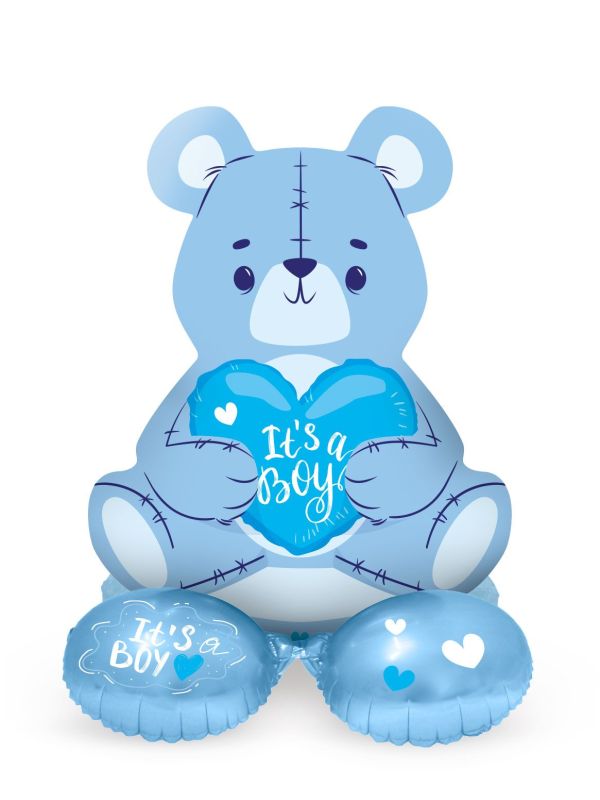 Its A Boy Staande Folieballon Blauwe Beer 61cm