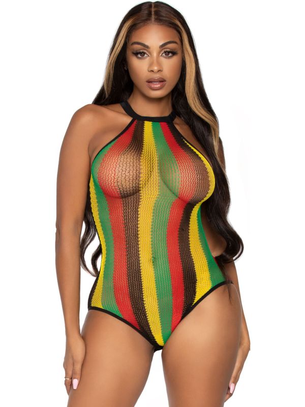Jamaicaanse Visnet Halter Bodysuit