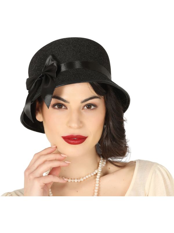 Jaren 20 Zwarte Hoed Dames