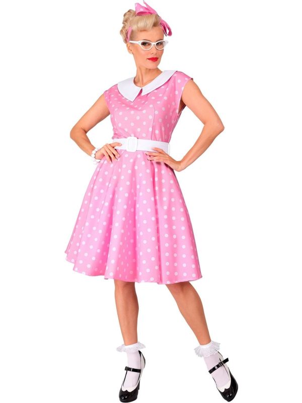 Jaren 50 Lichtroze Jurkje Barbie Dames
