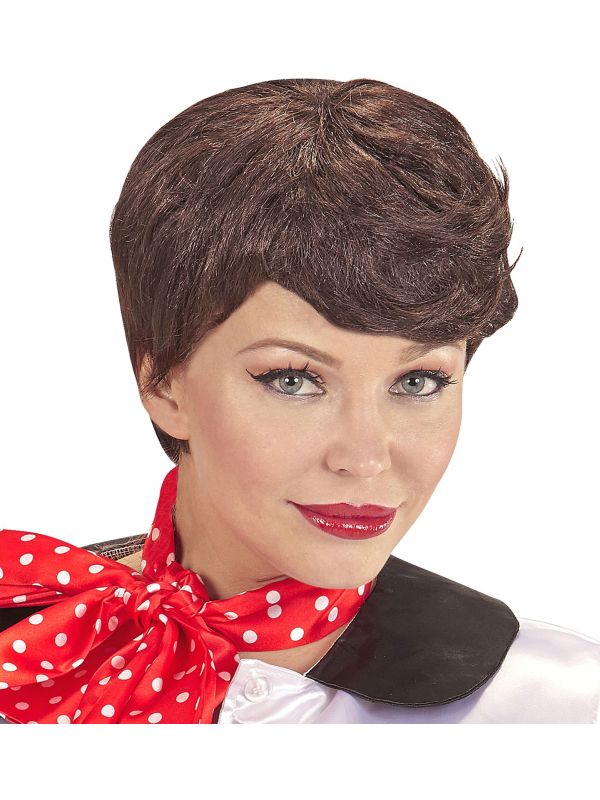 Jaren 50 Pruik met Halsdoek
