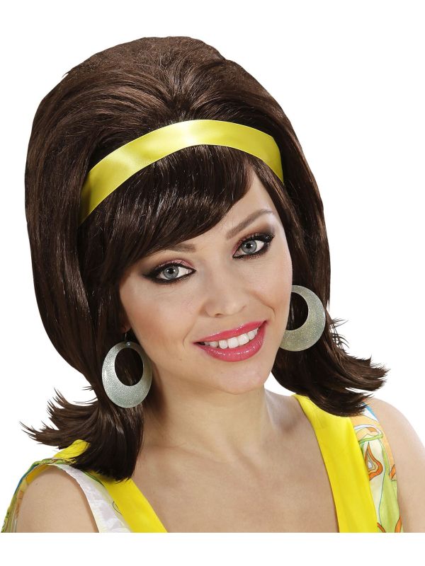 Jaren 60 Bruine Pruik