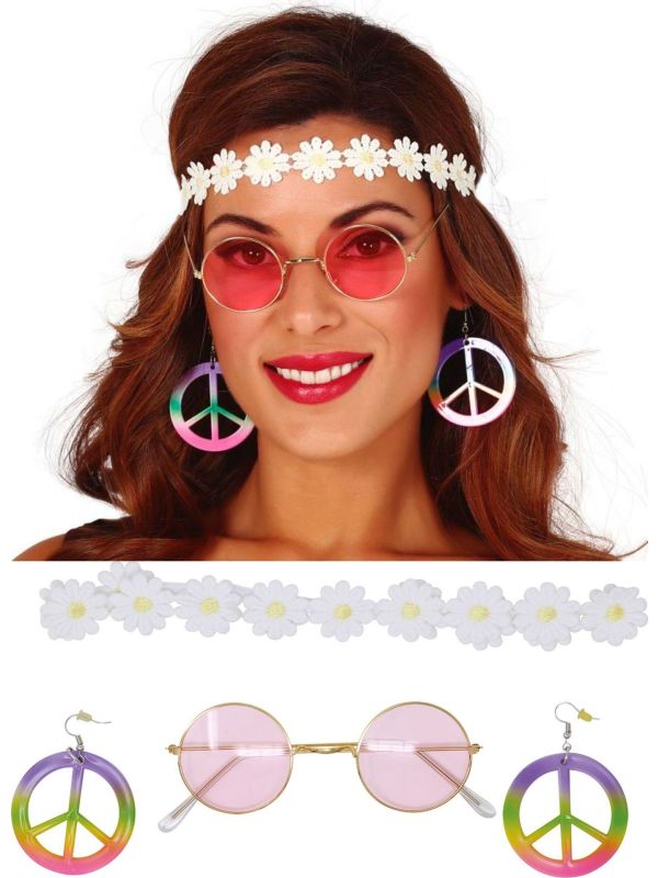 Jaren 60 Hippie Accessoire Set