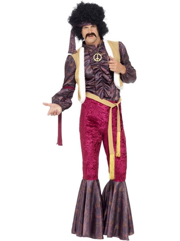 Jaren 70 Paars Rocker Kostuum