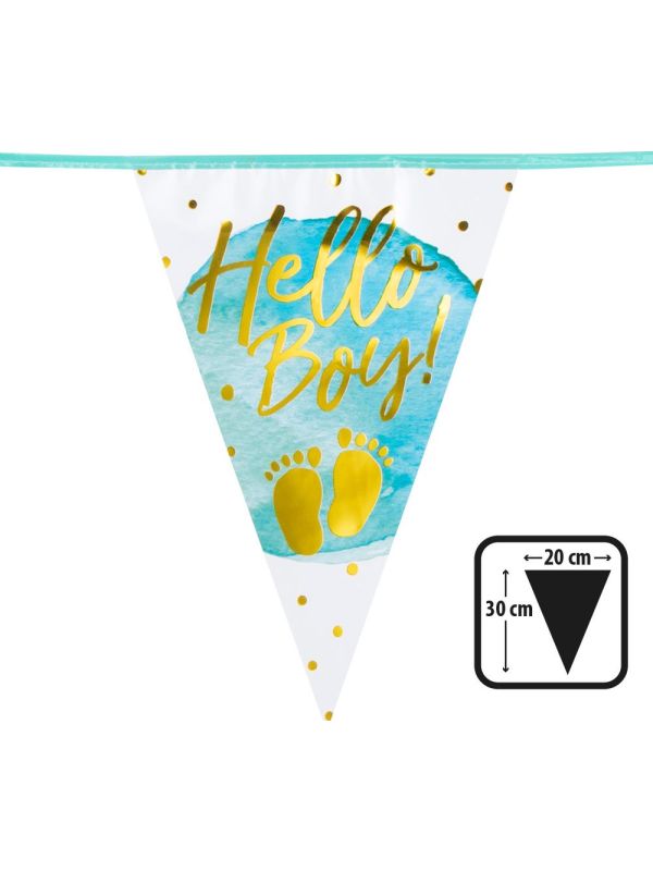 Jongen Geboorte Vlaggetjes Hello Boy