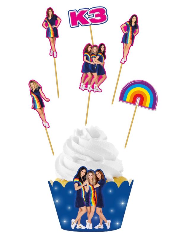 K3 Kinderfeestje Cup Cake Versiering