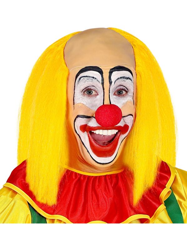 Kale Clown Pruik met Geel Haar
