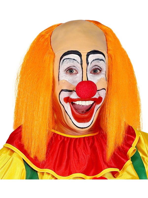 Kale Clown Pruik met Oranje Haar