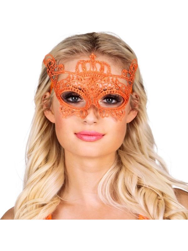 Kanten Oranje Koninklijk Oogmasker