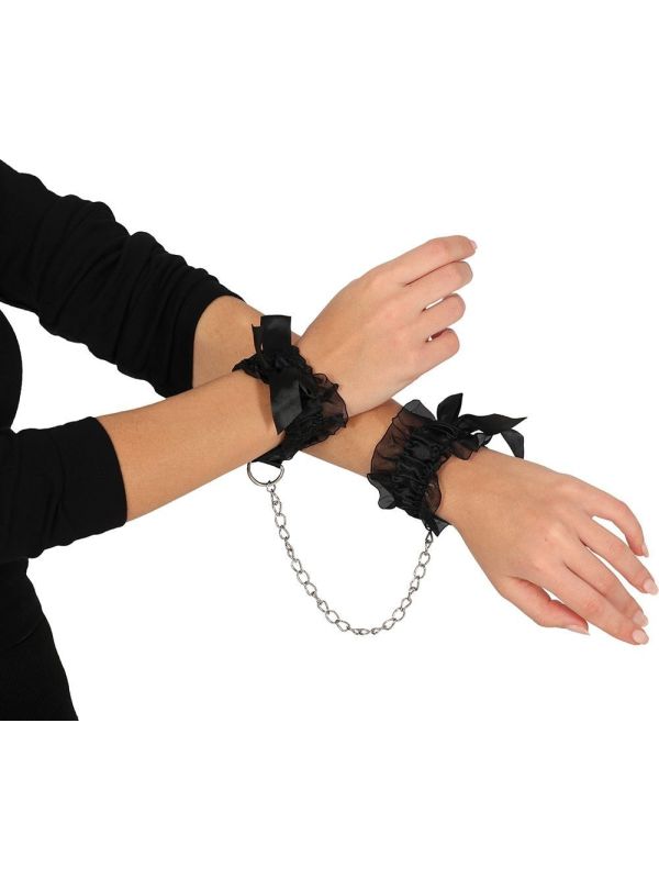 Kanten Zwarte Polsband Handboeien