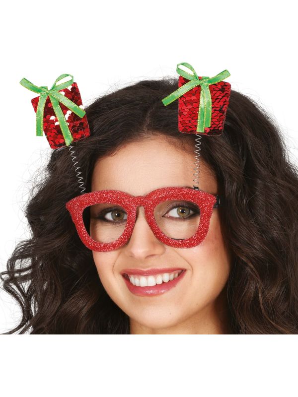 Kerst Bril Pailletten Cadeautje