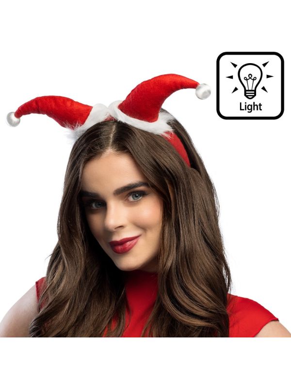 Kerst Diadeem Santa Rood met LED Verlichting