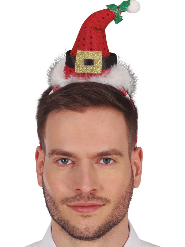 Kerst Haarband met Mini Kerstmuts