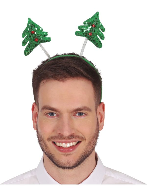 Kerstbomen Haarband Pailletten