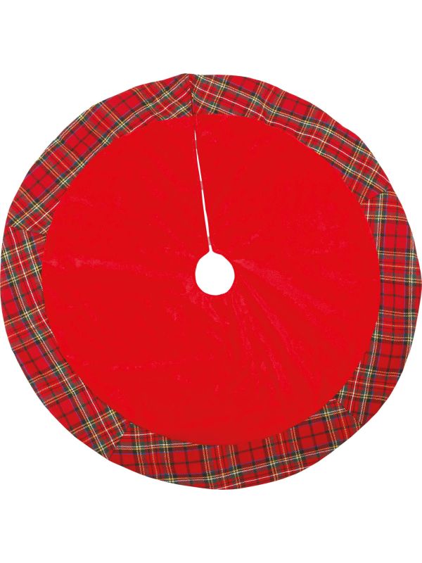 Kerstboom Kleed Rood Schotse Ruit 90cm