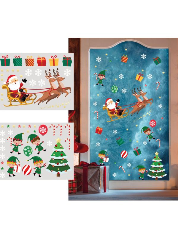 Kerstman Arrenslee Statische Raamstickers